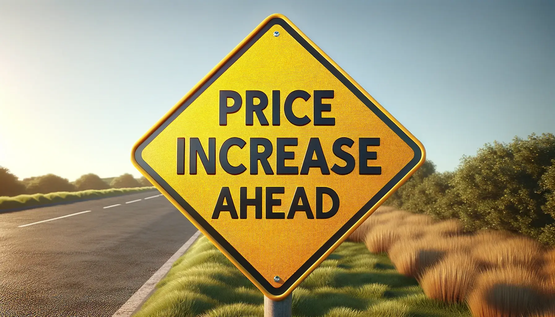 Street sign indicating price increase are ahead